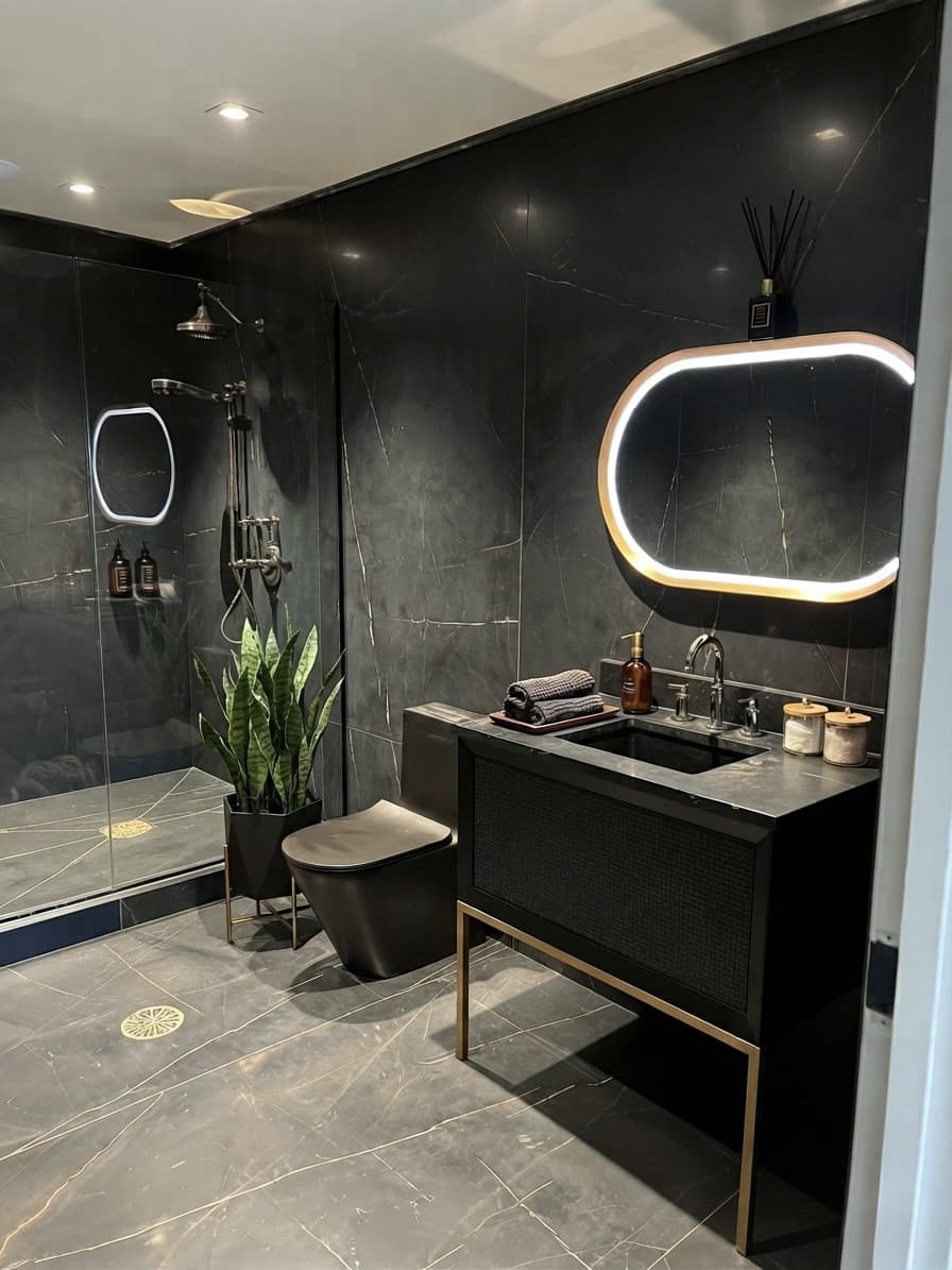 Modern walk-in shower renovation by Bath & Backsplash LLC